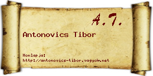 Antonovics Tibor névjegykártya