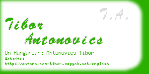 tibor antonovics business card